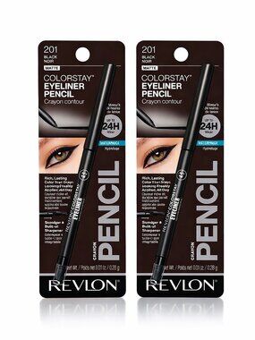 2 Revlon Colorstay Eyeliner Pencils - Black 201 Matte - 2 Pencils Brand New